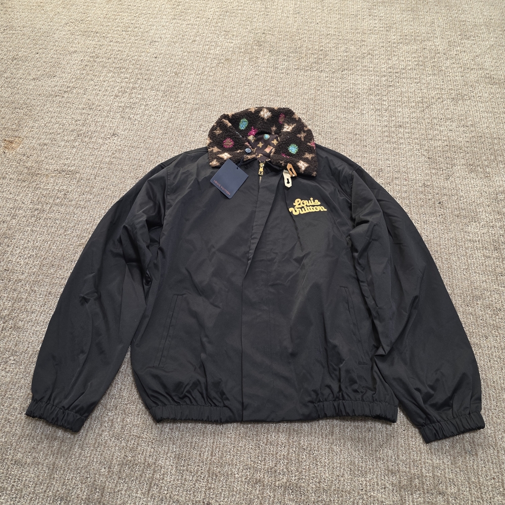 Louis Vuitton Black Jacket with Patterned Collar